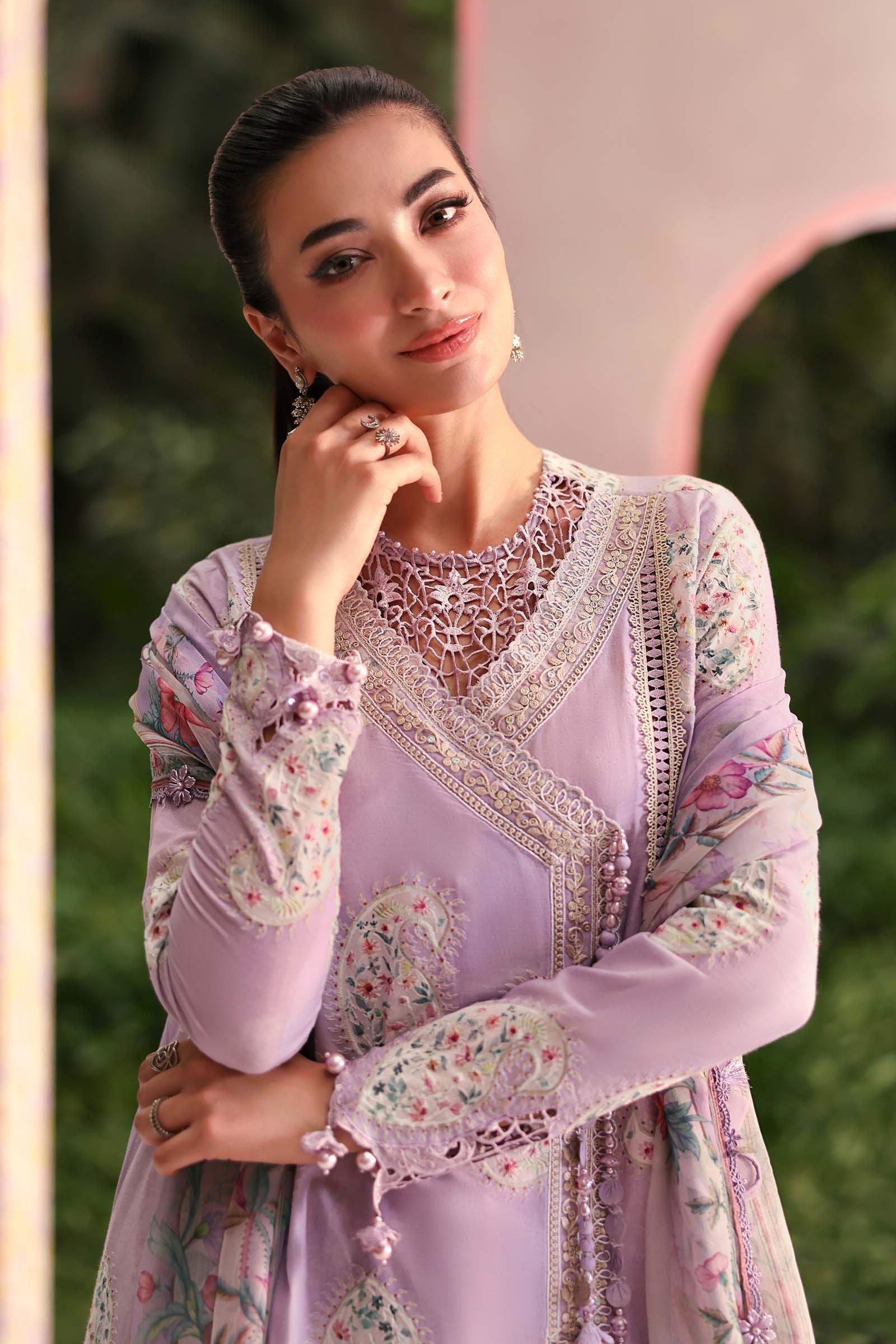 Lavender Bloom Luxury Embroidered Lawn Suit