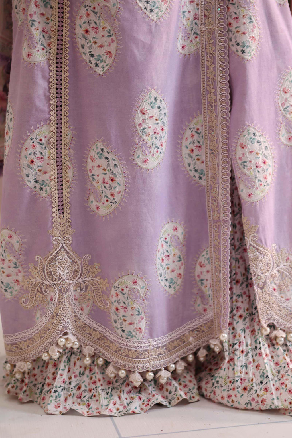 Lavender Bloom Luxury Embroidered Lawn Suit