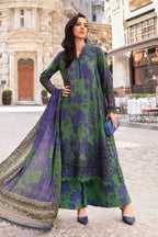 Emerald & Indigo Flora - Embroidered Lawn Suit | Ready To Wear