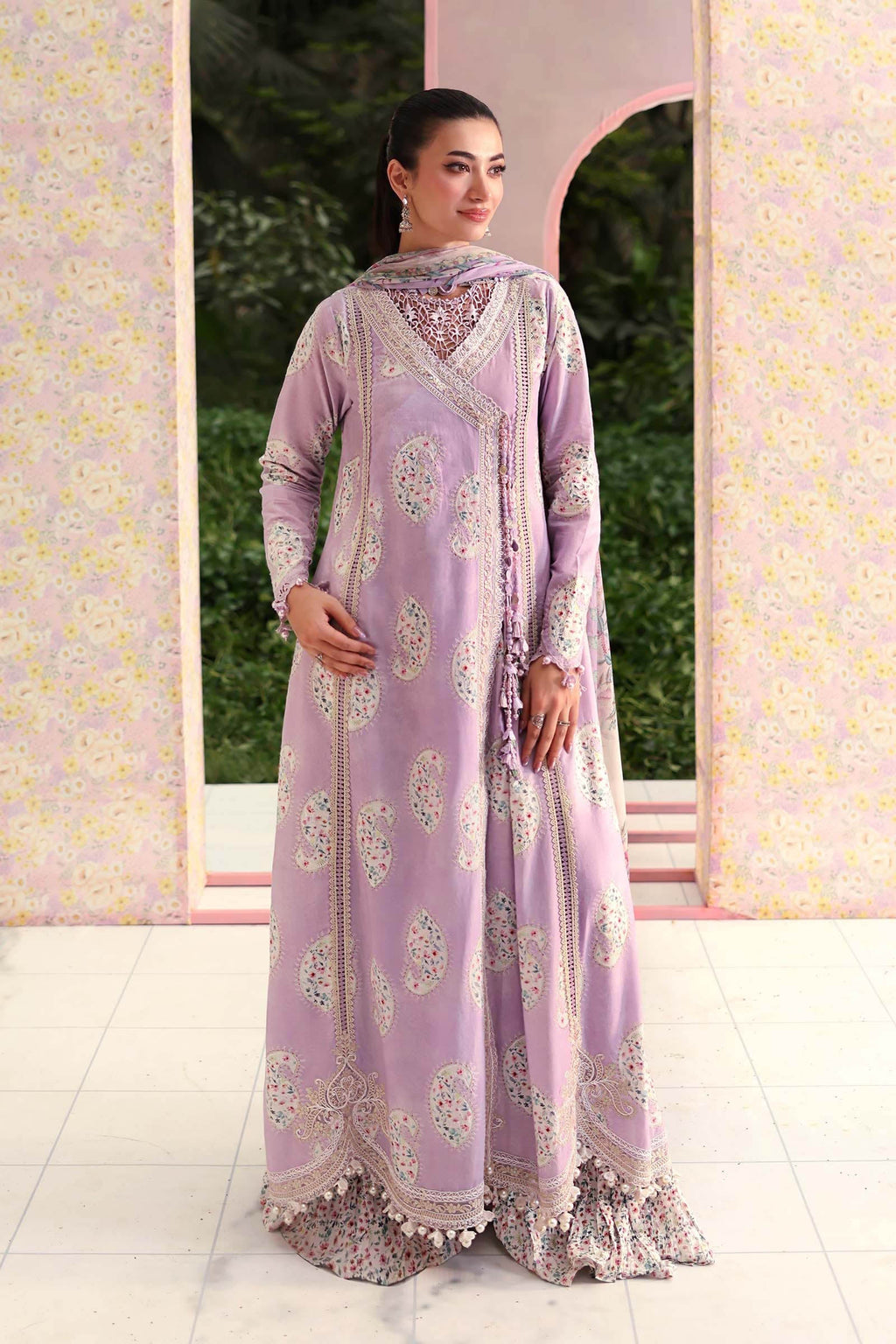 Lavender Bloom Luxury Embroidered Lawn Suit