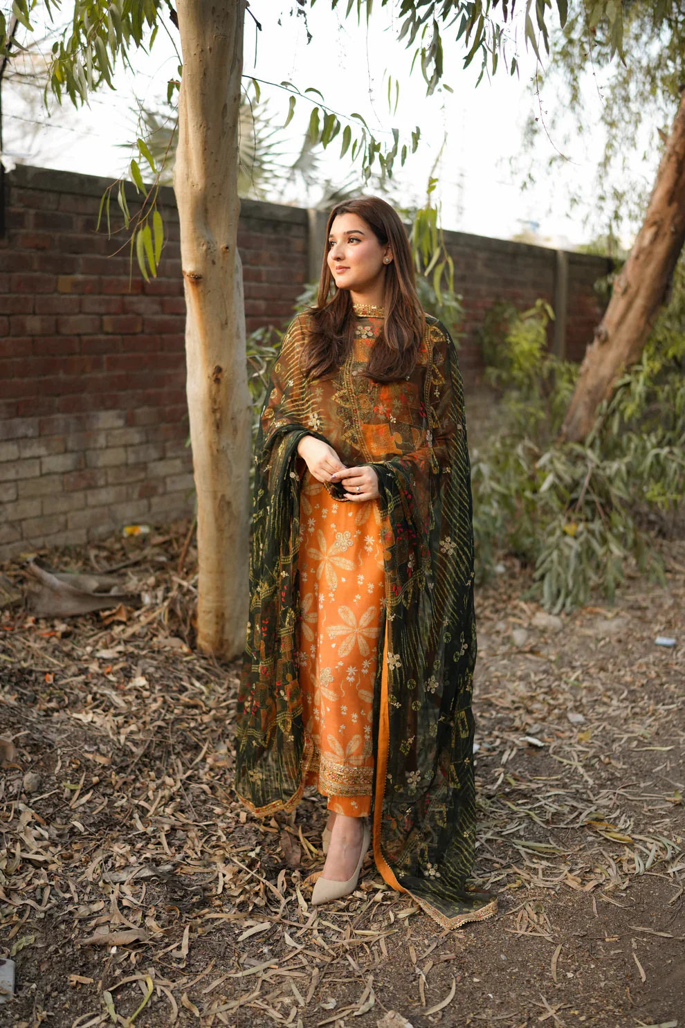 Saffron Olive - 3 Piece Printed Lawn Suit | Ready To Wear