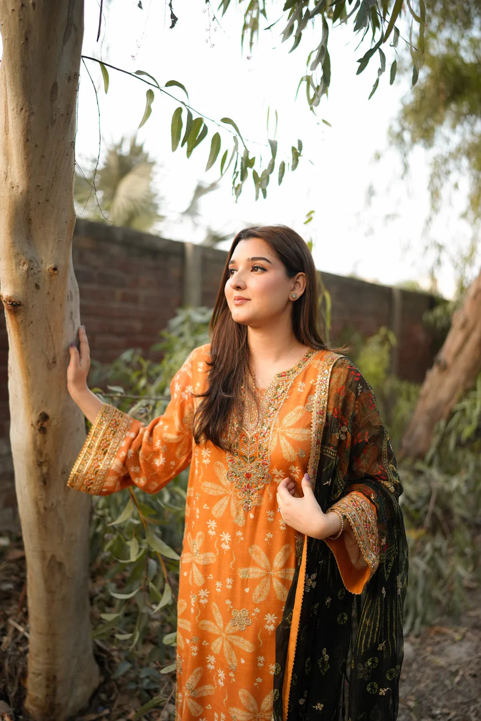 Saffron Olive - 3 Piece Printed Lawn Suit | Ready To Wear
