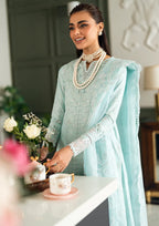 Ice Blue Elegance - Embroidered Lawn Suit | Ready To Wear