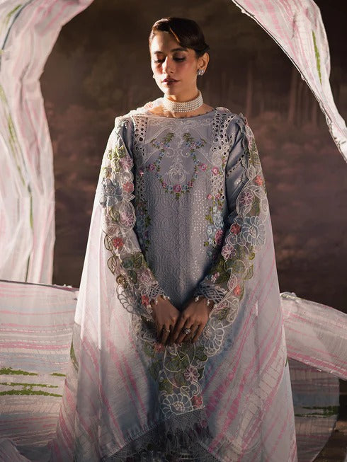 3Pcs Chikankari Multi Embroidery Cotton Lawn Dress
