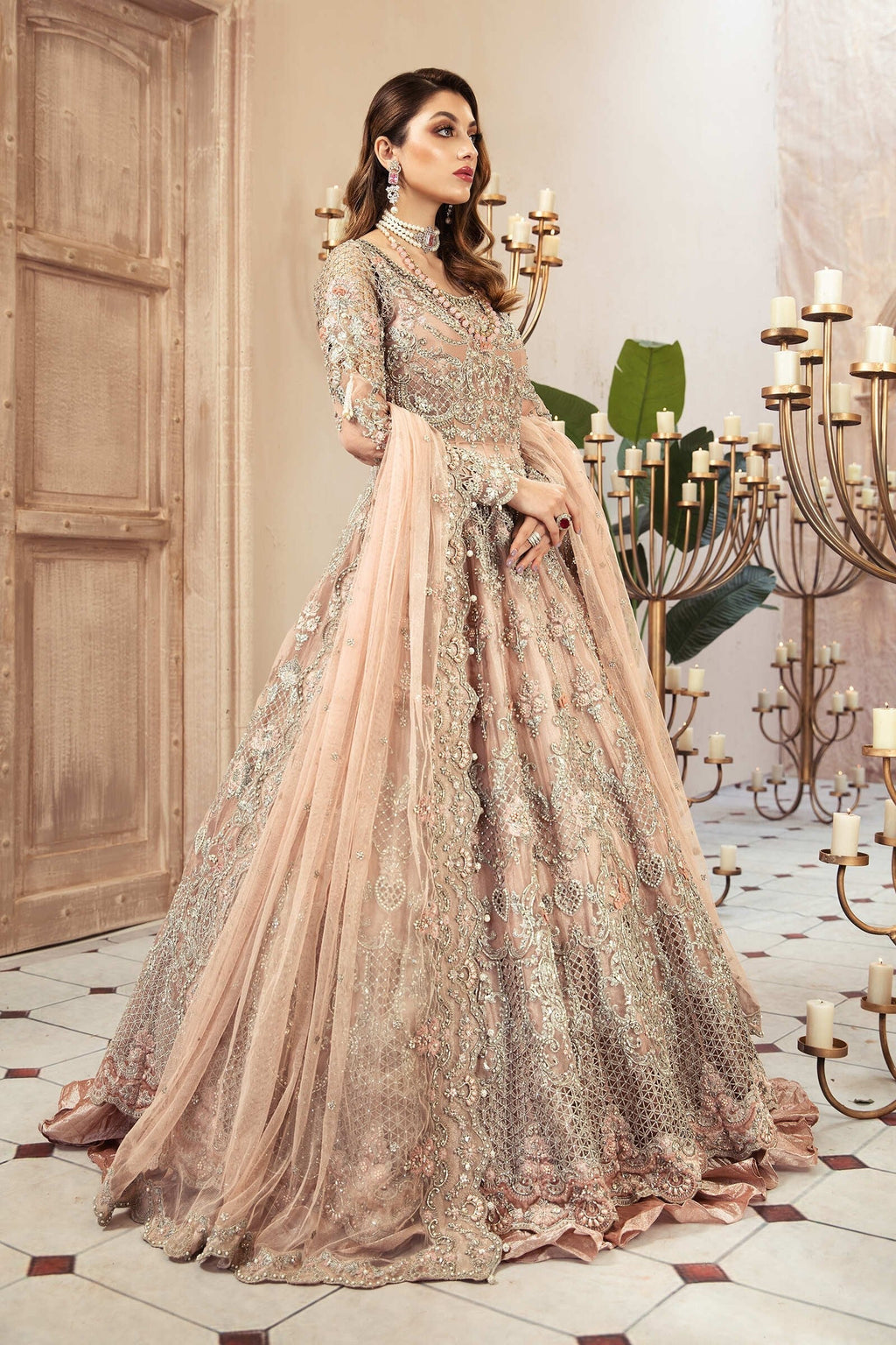 Blush Rose Couture - 3 Piece Heavy Embroidered Bridal Gown | Ready To Wear