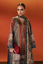 Charcoal Maroon - 3Piece Printed Lawn Suit | Ready To Wear