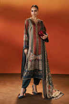 Charcoal Maroon - 3Piece Printed Lawn Suit | Ready To Wear