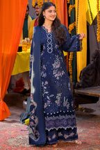 Midnight Blue - 3 Piece Embroidered Lawn Suit | Ready To Wear
