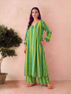 MIA - AQUA LIME KURTA SET