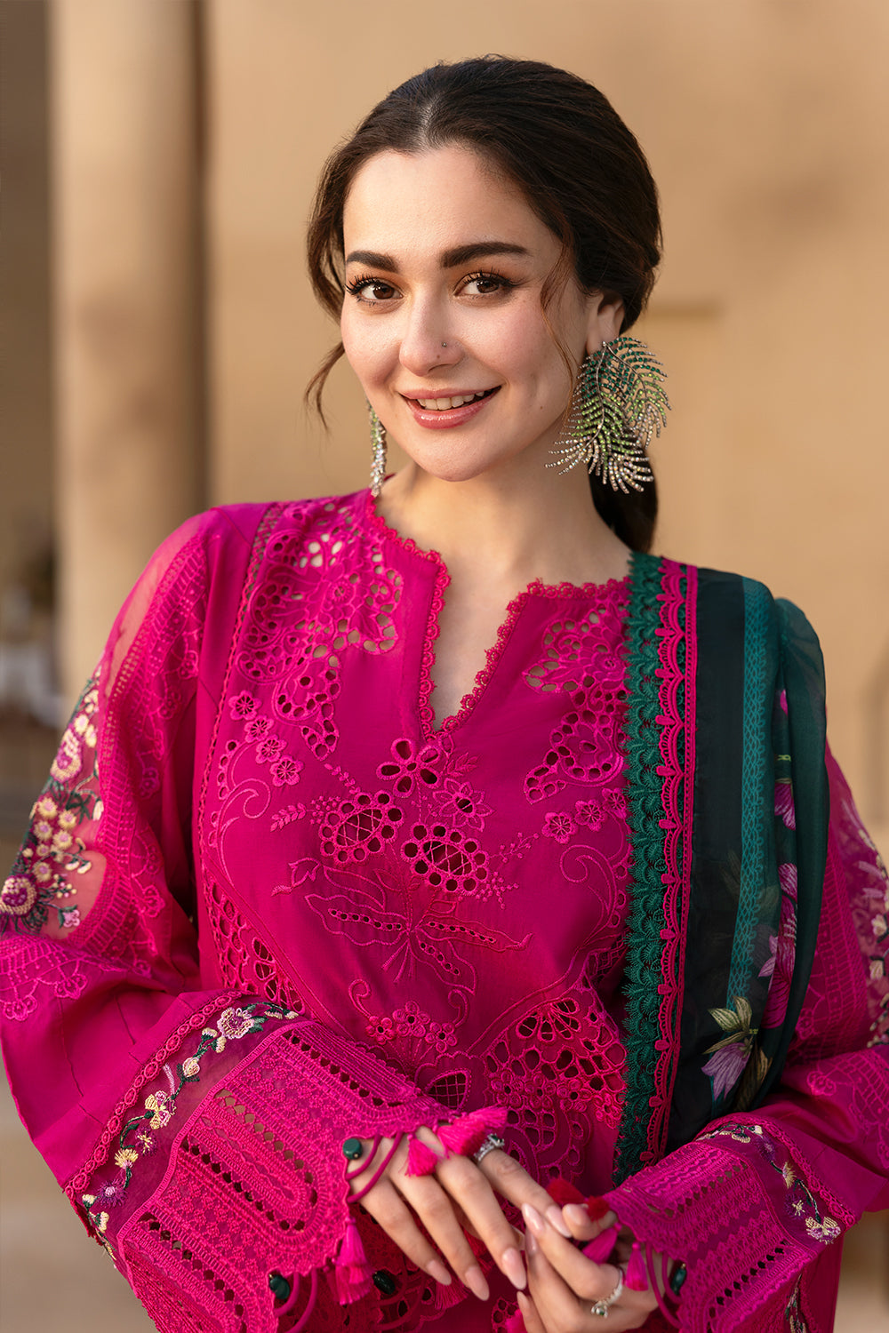 3 Piece  Stitched  Chicken Kari Lawn suit - Ready to Wear