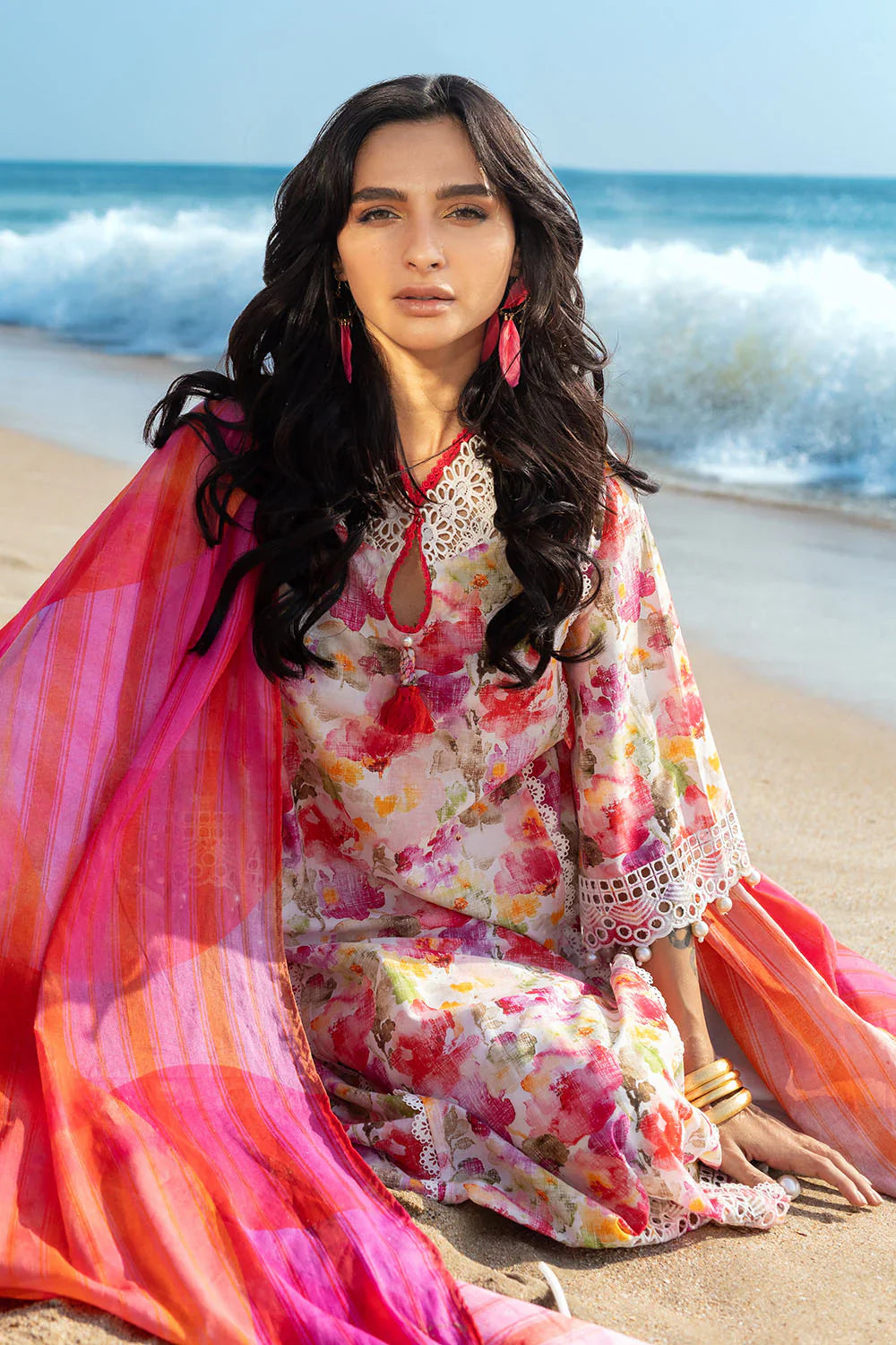 Sunset Floral Breeze - Printed Lawn Suit | Ready To Wear