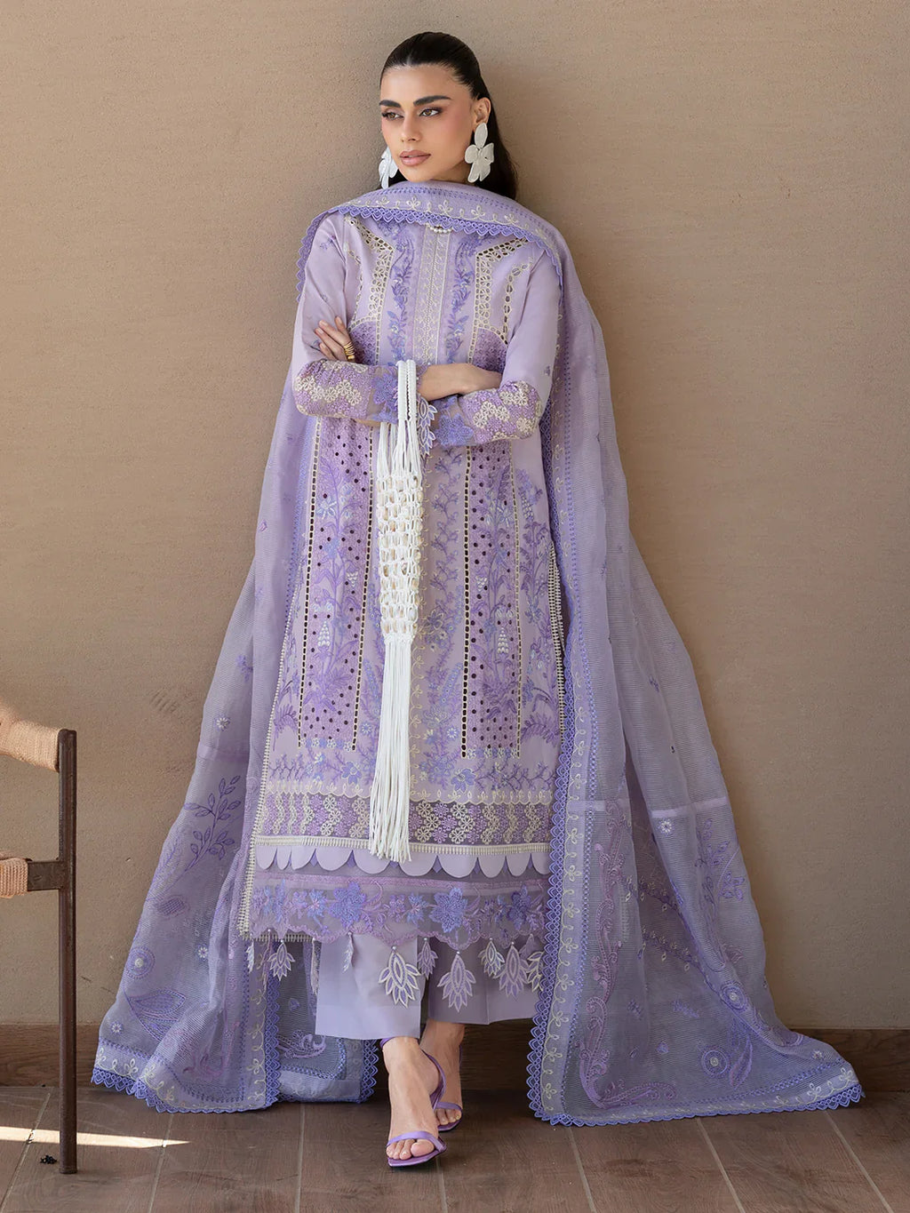 Soft Purple Elegance - 3 Piece Lawn Suit | Ready To Wear