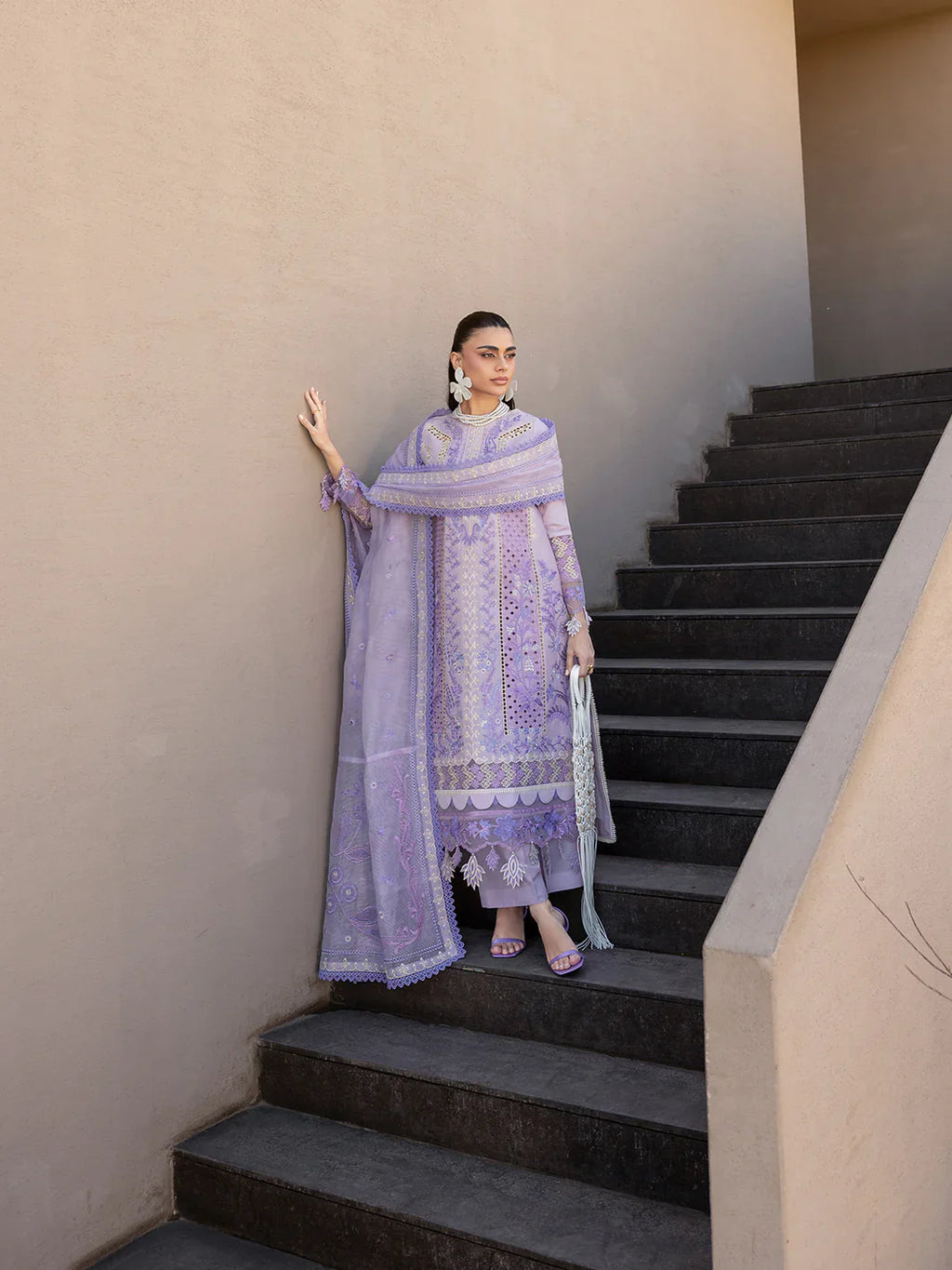 Soft Purple Elegance - 3 Piece Lawn Suit | Ready To Wear
