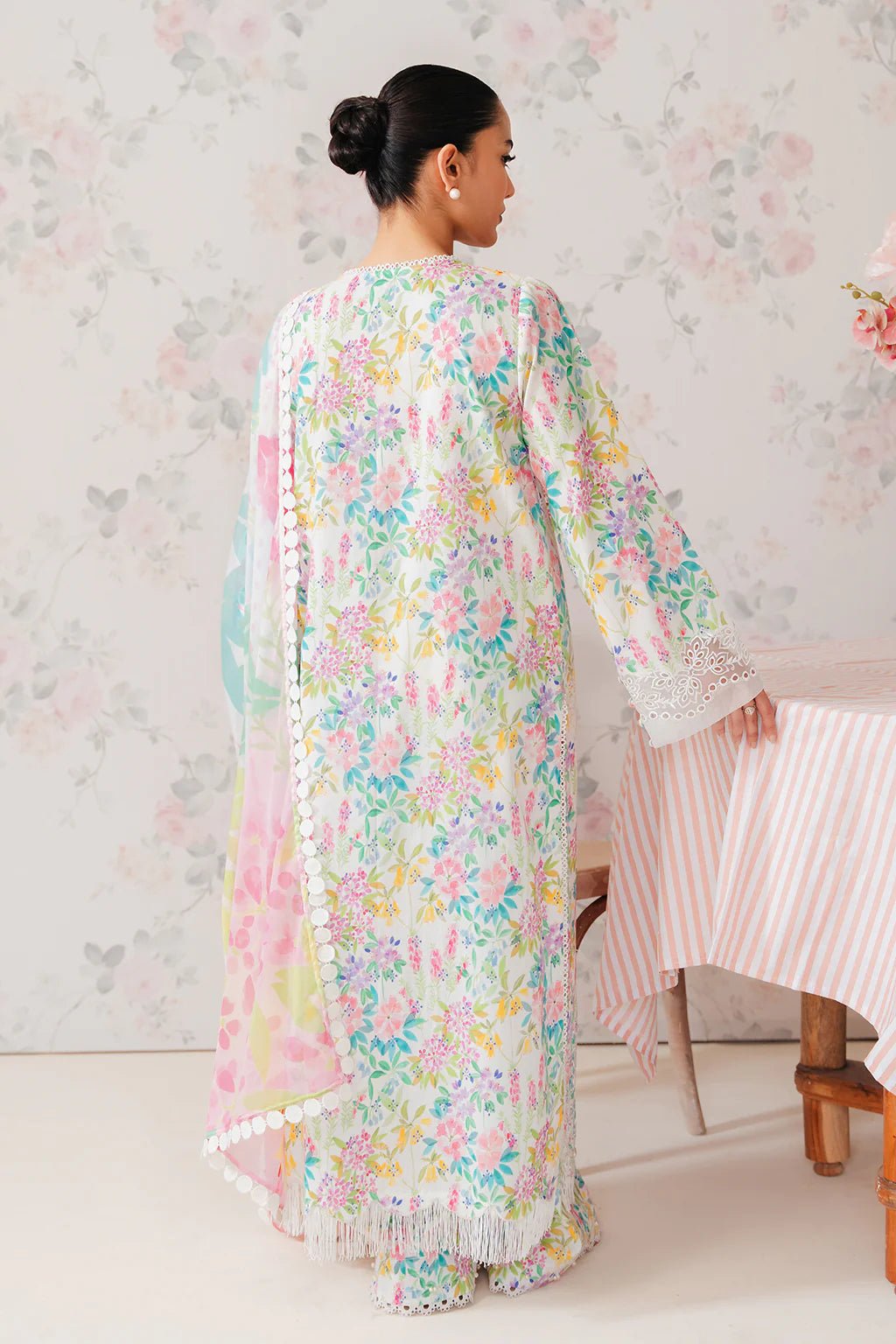 3-Piece Chikankari Lawn Embroidered Dress