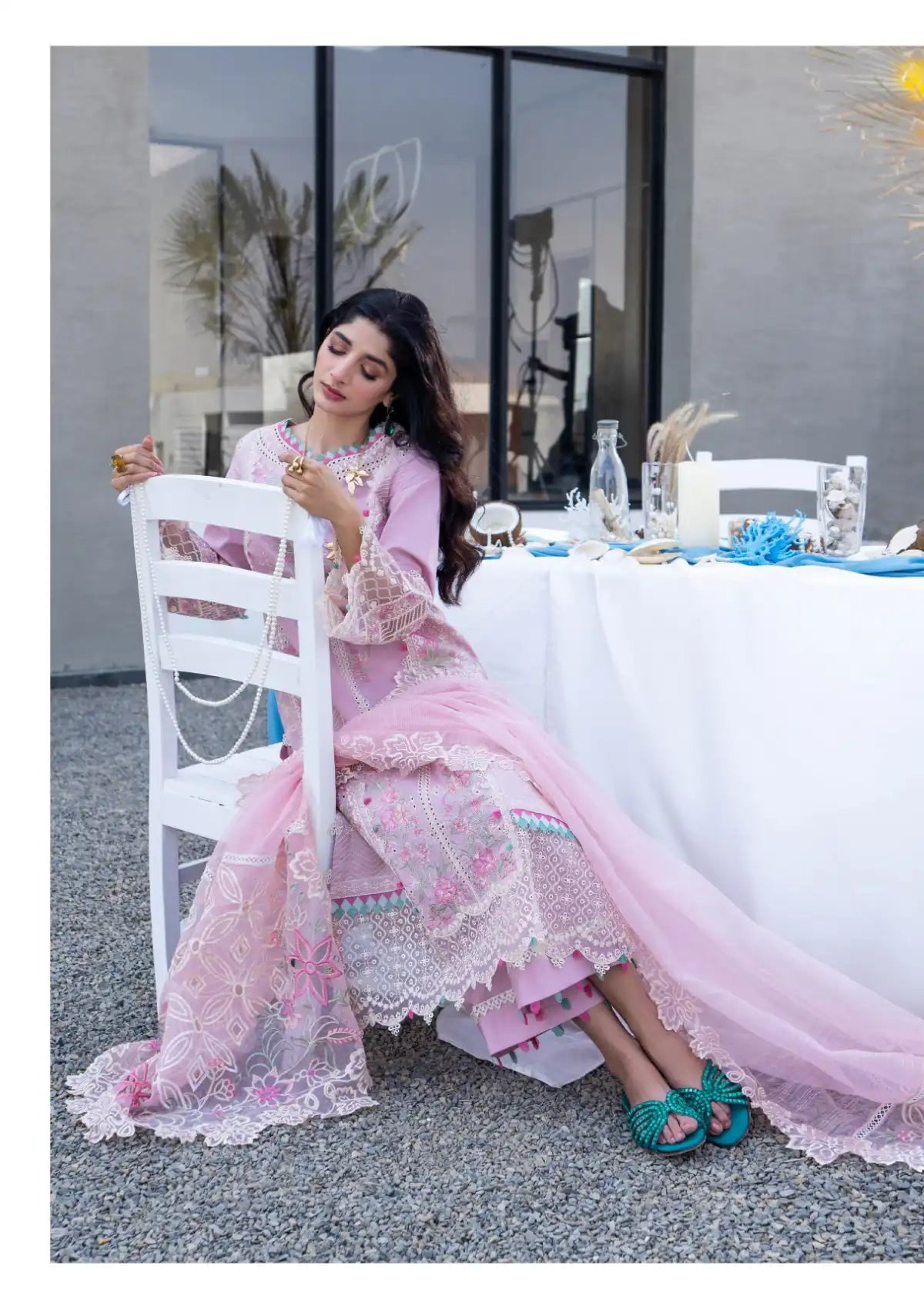 Soft Pink Petals - Embroidered Lawn Suit | Ready To Wear