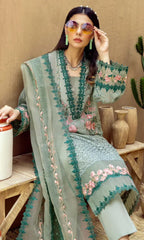 Sage Green Schiffli Elegance - 3 Piece Suit | Ready To Wear