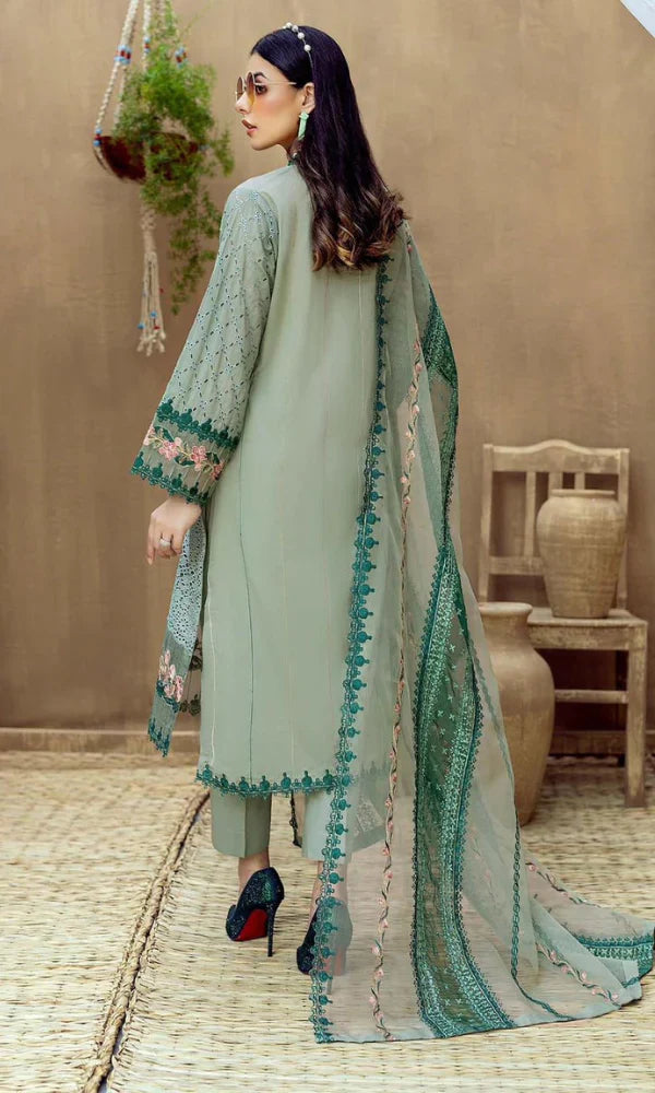 Sage Green Schiffli Elegance - 3 Piece Suit | Ready To Wear