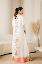 Ivory Botanical Elegance - 3 Piece Printed Suit | Ready To Wear