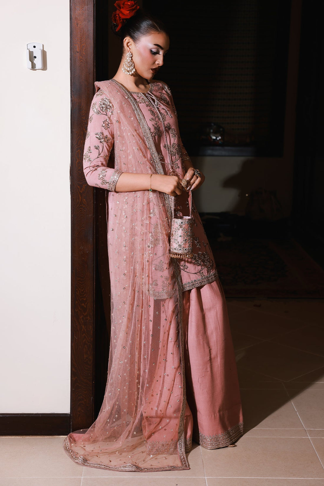 Embroidered Raw Silk Suit | Ready-to-Wear Palazzo Set