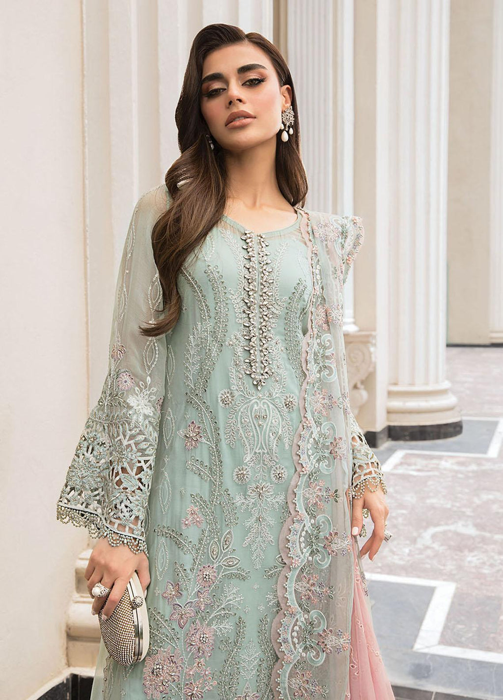 Pearl Mint - 3 Piece Chiffon Suit | Ready To Wear
