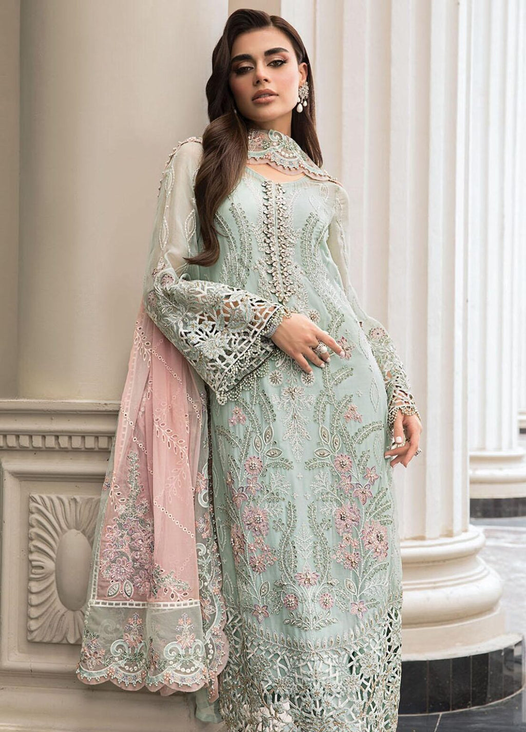 Pearl Mint - 3 Piece Chiffon Suit | Ready To Wear