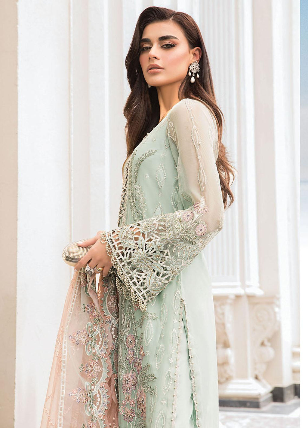 Pearl Mint - 3 Piece Chiffon Suit | Ready To Wear
