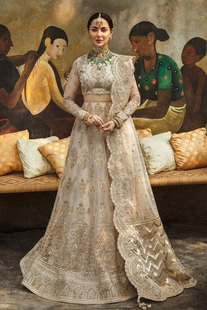 Champagne Gold Heritage - 3 Piece Embroidered Lehenga Set | Ready To Wear