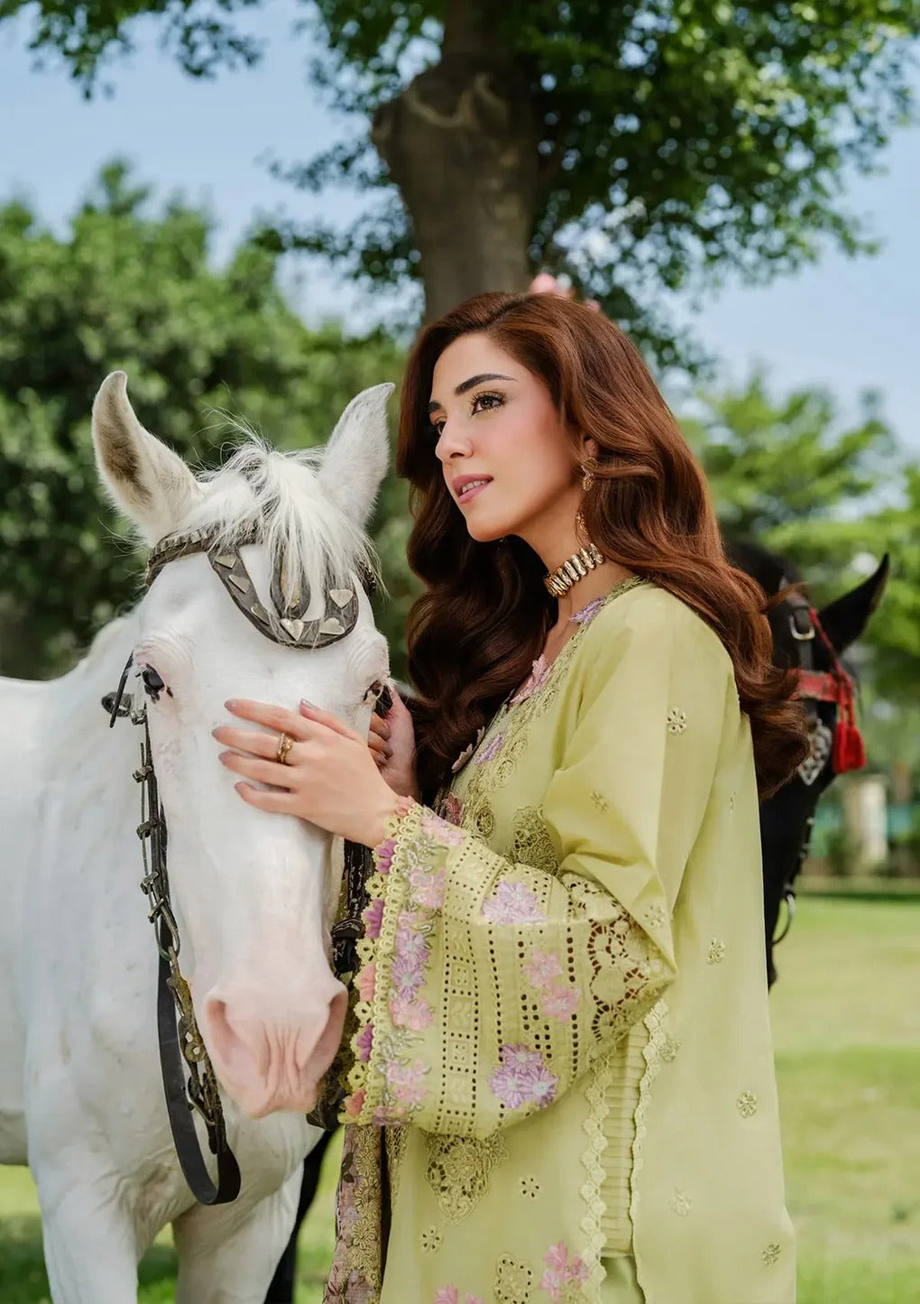 03-Piece Embroidered Chikankari Luxury Lawn Suit - Ready To Wear