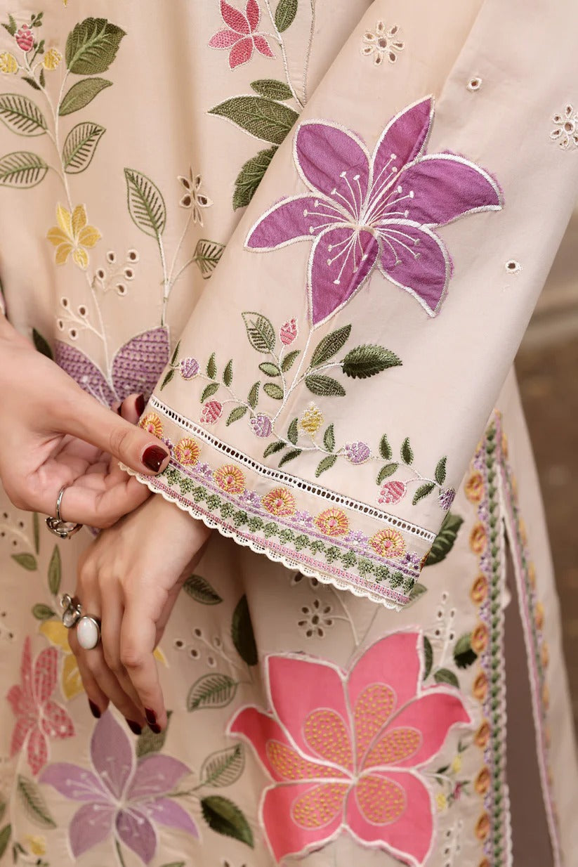 03-Piece Lawn Suit With Embroidered Chikankari - Ready To Wear