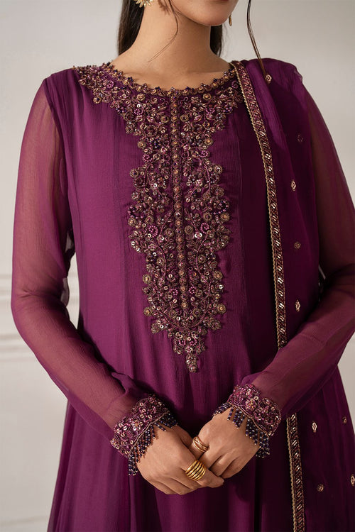 03-Piece Chiffon Suit With Sequence Embroidery - Ready To Wear