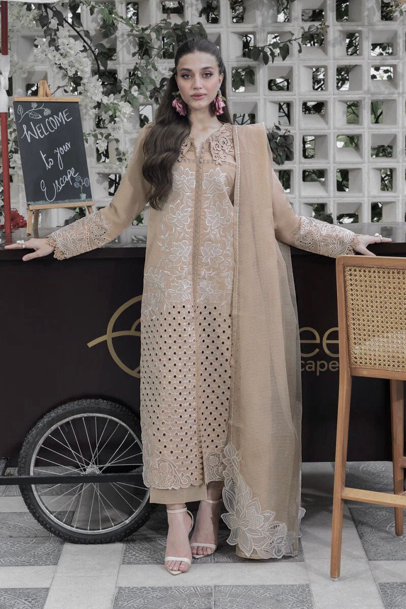 03-Piece Lawn Suit With Heavy Embroidery - Ready To Wear