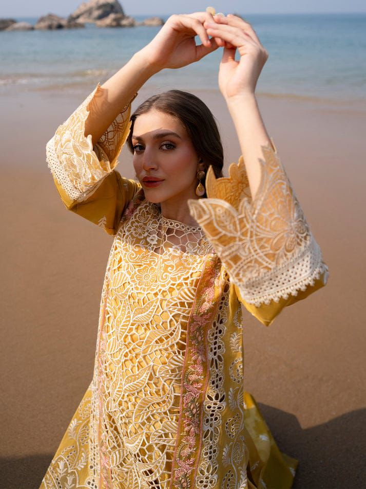 03-Piece Lawn Suit With Heavy Embroidery - Ready To Wear