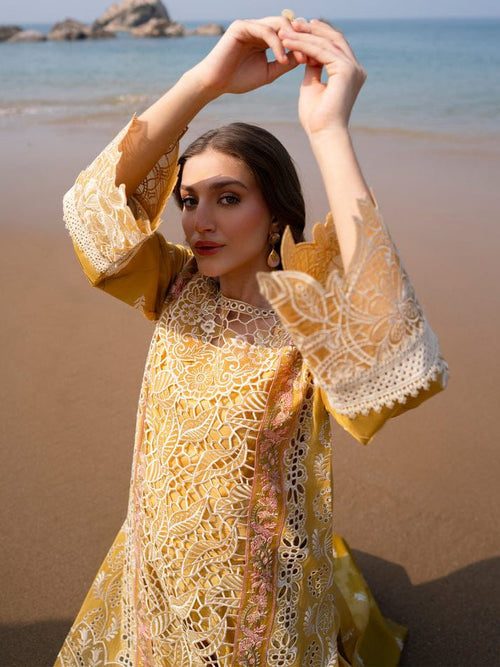 03-Piece Lawn Suit With Heavy Embroidery - Ready To Wear