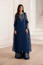 03-Piece Chiffon Suit With Embroidery - Ready To Wear