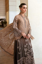 Ombre Mocha Elegance - 3 Piece Embroidered Cotton Suit | Ready To Wear