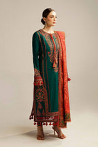 Emerald & Rust Heritage - 3 Piece Embroidered Lawn Suit | Ready To Wear