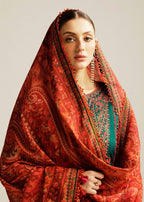 Emerald & Rust Heritage - 3 Piece Embroidered Lawn Suit | Ready To Wear
