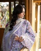 Lilac Botanical Bloom - 3PC Cutwork Lawn Suit | Ready To Wear