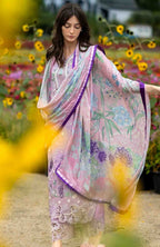 Lilac Cutwork Elegance - 3 Piece Embroidered Lawn Suit | Ready To Wear