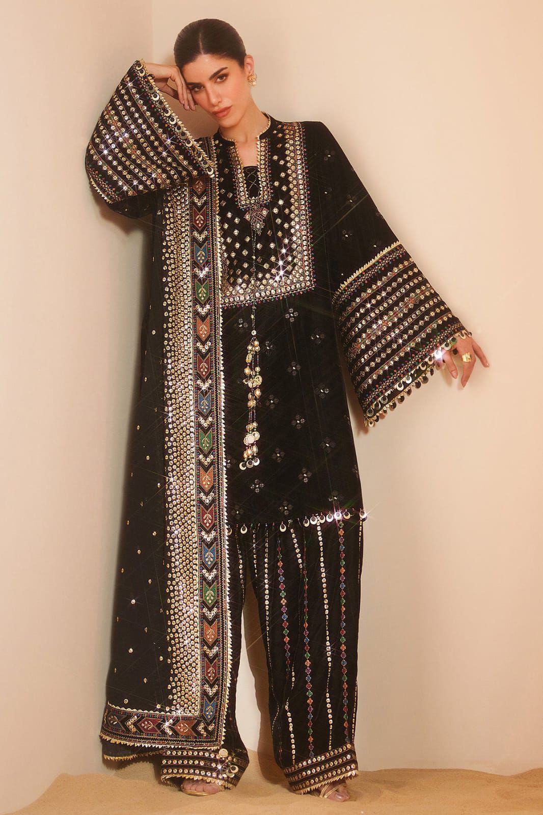 Classic Black & Gold - 3 Piece Lawn Suit | Ready To Wear