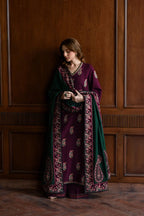 Plum & Emerald Heritage - 3 Piece Embroidered Suit | Ready To Wear