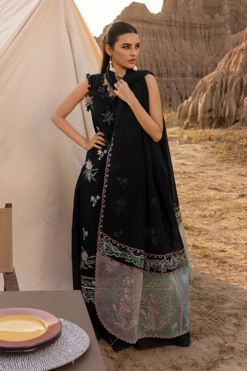 Midnight Botanical Elegance - 3 Piece Lawn Suit | Ready To Wear