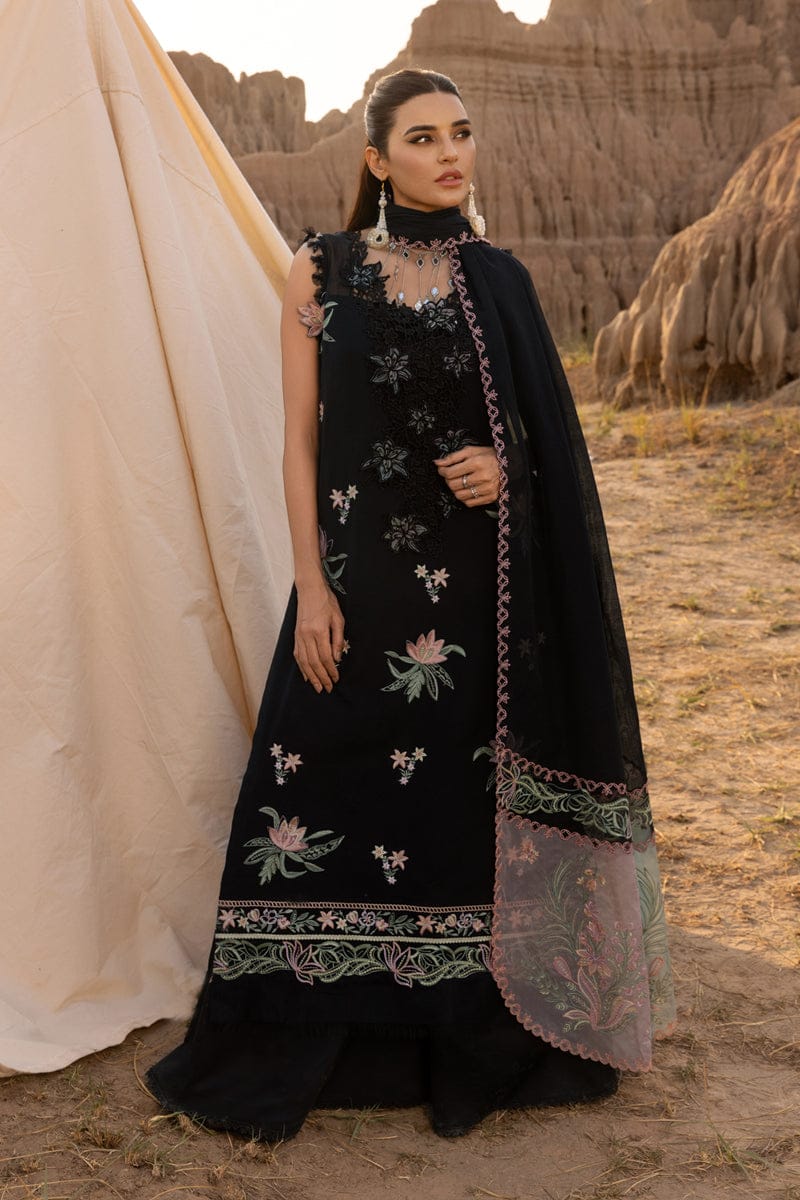 Midnight Botanical Elegance - 3 Piece Lawn Suit | Ready To Wear