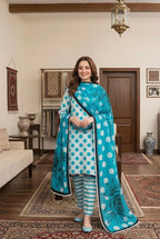 Retro Polka - 3 Piece Printed Lawn Suit | Ready To Wear