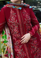 Ruby Red - 3 Piece Embroidered Lawn Suit | Ready To Wear