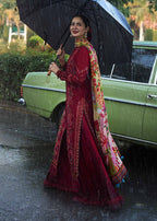 Ruby Red - 3 Piece Embroidered Lawn Suit | Ready To Wear