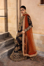Midnight Gold Charm - 3 Piece Embroidered Silk Suit | Ready To Wea