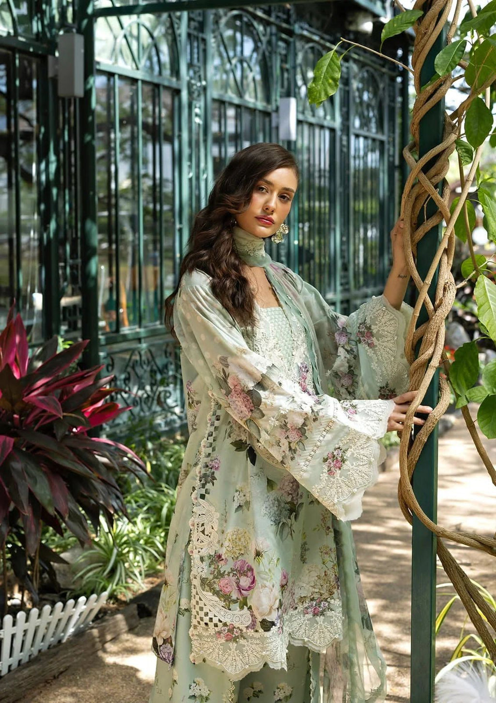 Pastel Mint - 3 Piece Printed Lawn Suit | Ready To Wear