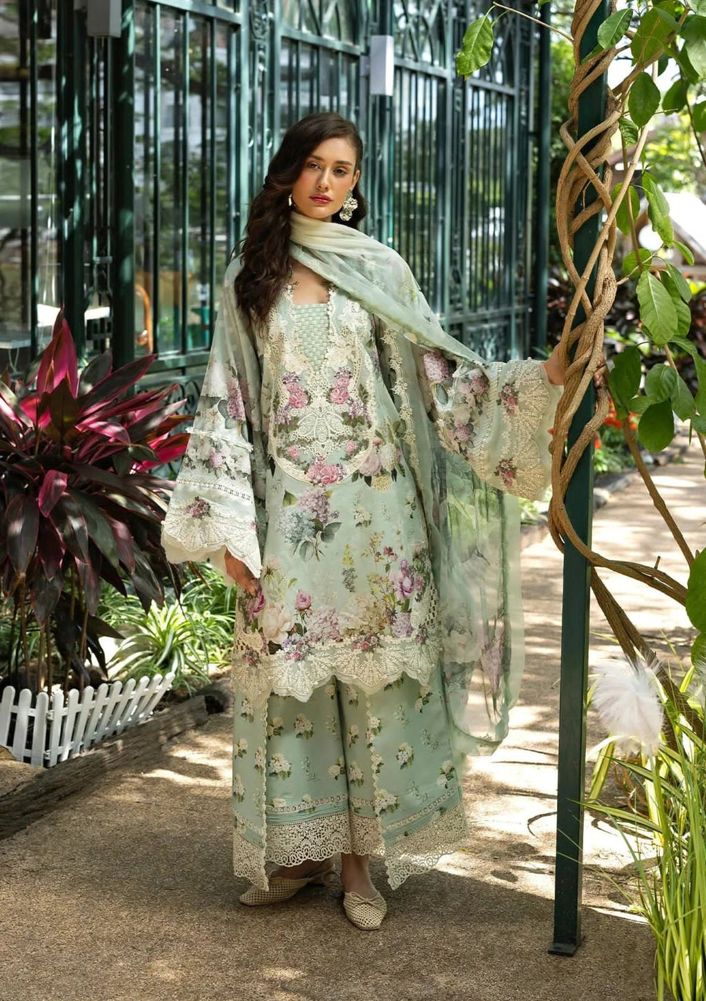 Pastel Mint - 3 Piece Printed Lawn Suit | Ready To Wear