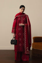 Blood Red - Embroidered Lawn Suit | Ready To Wear